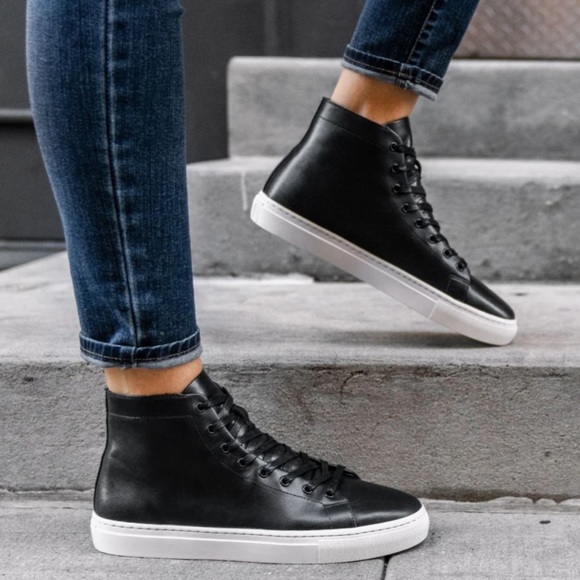 Thursday Boot Company Shoes - Thursdays Premier High Top Black Leather Sneaker